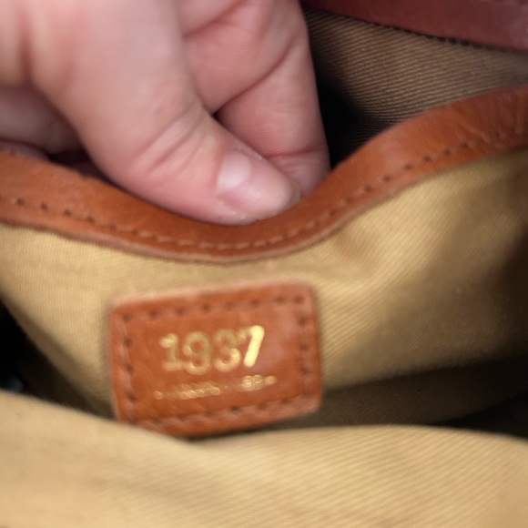 Madewell 1937 Accessories Mini Crossbody Bag Genuine Suede Cognac Leather Blue - Picture 9 of 11